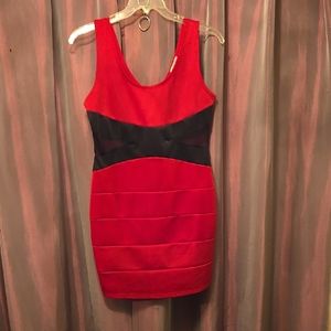 Charlotte Russe Red and Black Bodycon Mini Dress